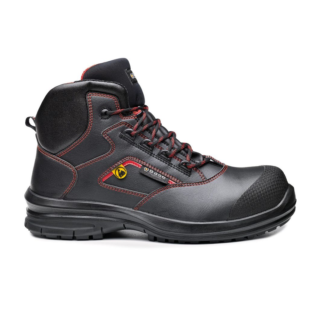BASE Matar Top Black and Red Safety Footwear