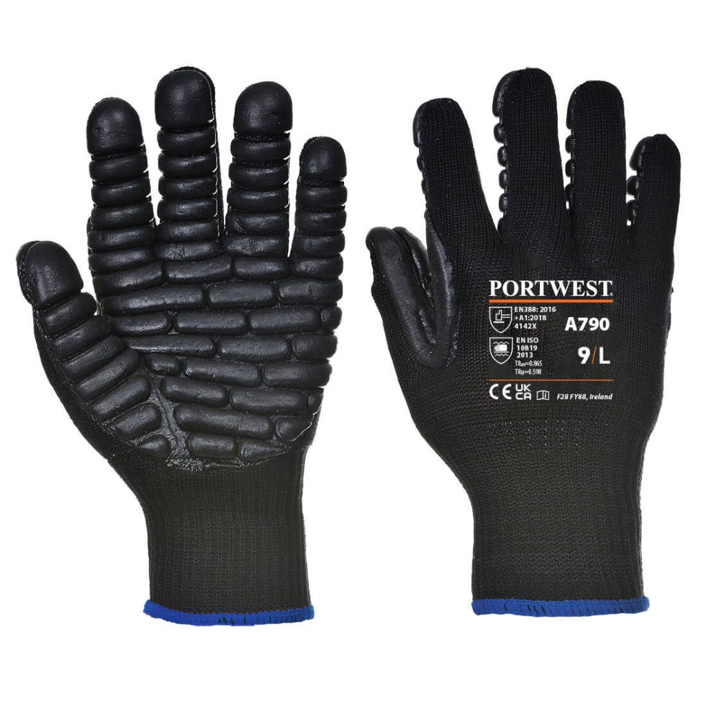 Portwest anti vibration black gloves A790
