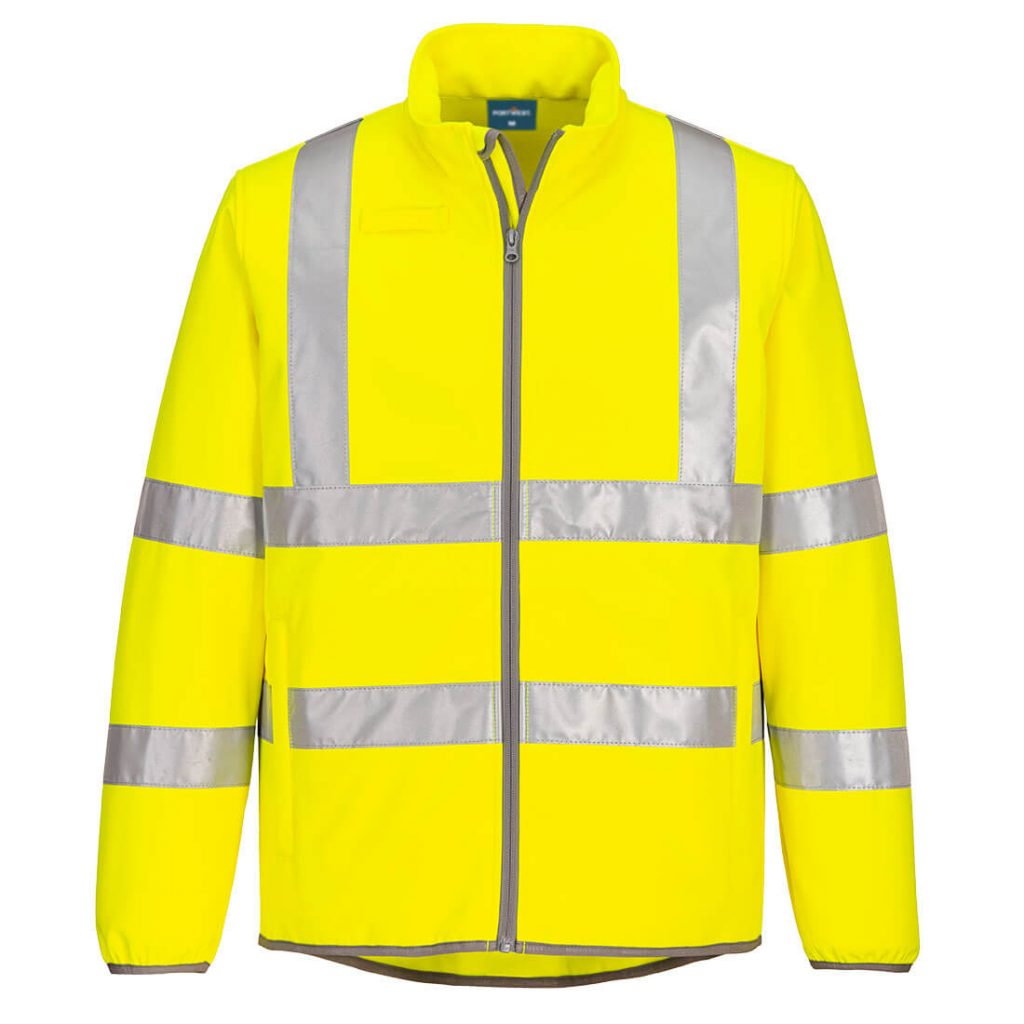 Portwest EC24 Eco Hi Vis Soft shell Jacket Yellow Front