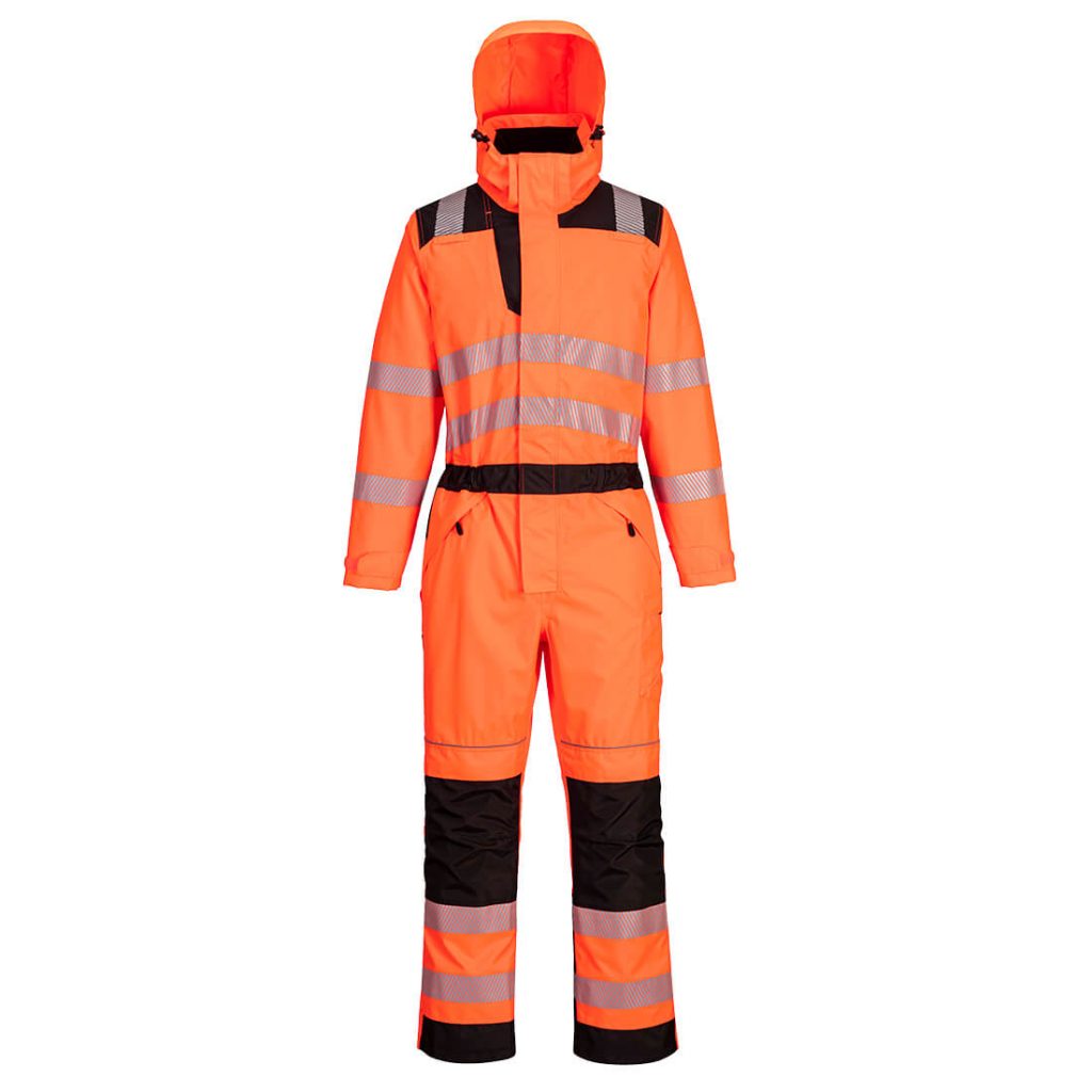 Portwest PW355 PW3 Hi-Vis Rain Coverall Orange