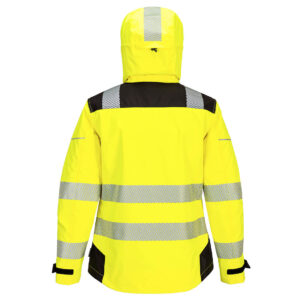 Portwest PW389 PW3 Hi-Vis Women's Rain Jacket Yellow and Black Rear
