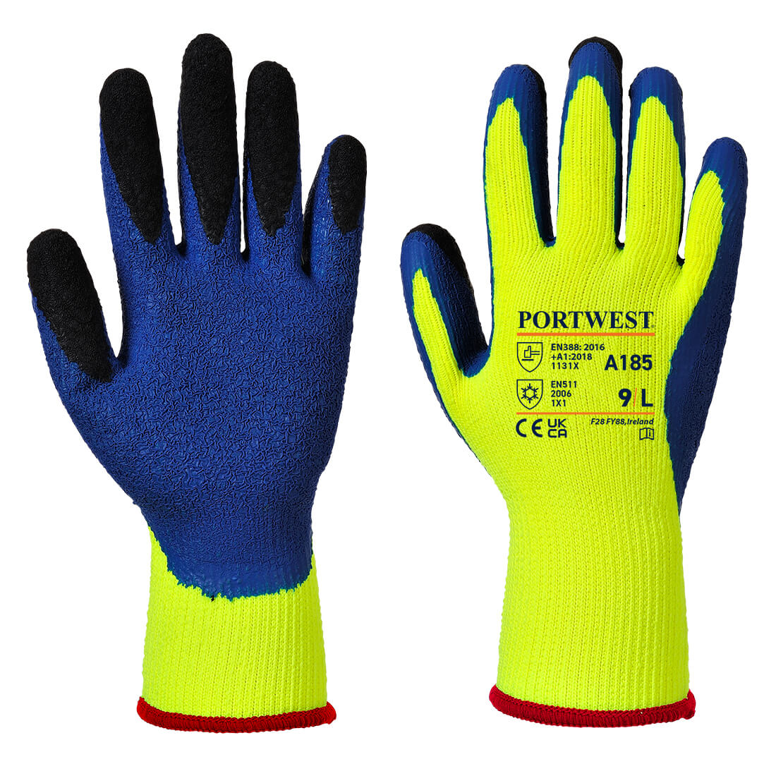 Portwest A185 Duo-Therm Glove - Yellow Safety Gloves