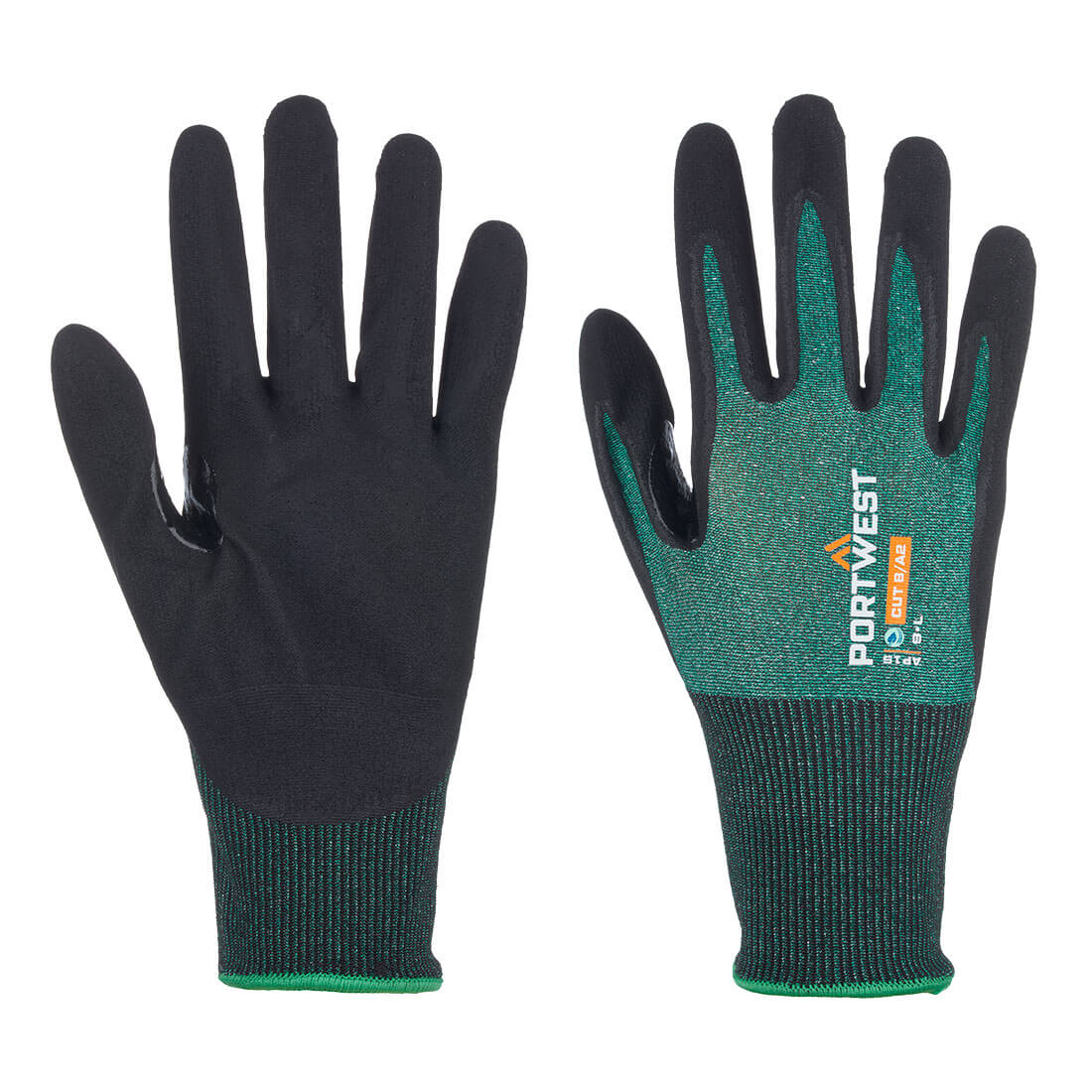 Portwest AP15 SG Cut B18 Nitrile Glove (Pk12) - Green
