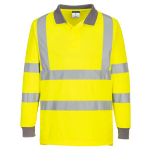 Portwest EC11 Eco Hi-Vis Polo Shirt L/S (6 Pack) - Yellow Long sleeve hi vis polo shirt