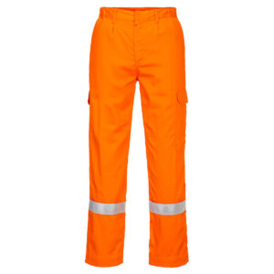 Portwest FR412 FR Lightweight Anti Static Trousers Front Orange