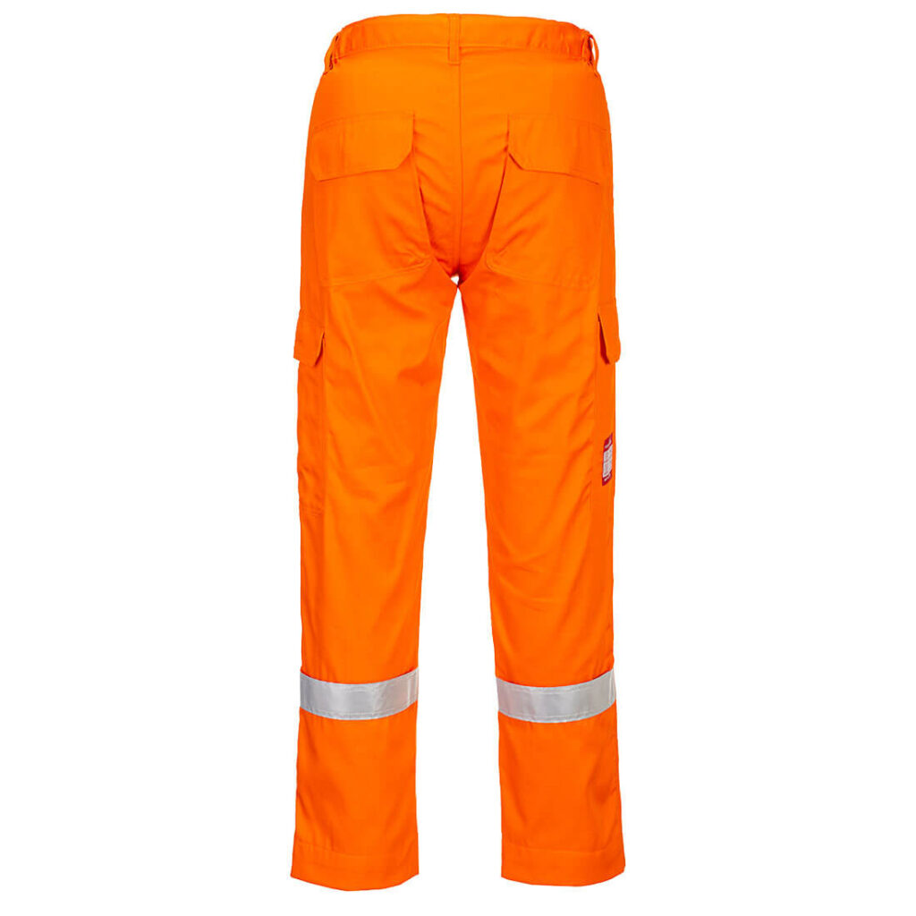 Portwest FR412 FR Lightweight Anti-Static Trousers Orange Rear