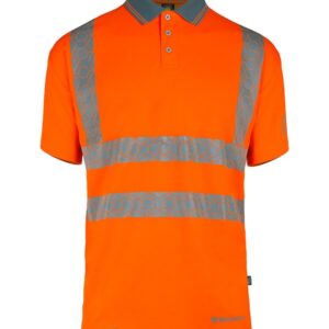 Beeswift ENVIROWEAR Recycled Hi Vis Polo Shirt Orange Front