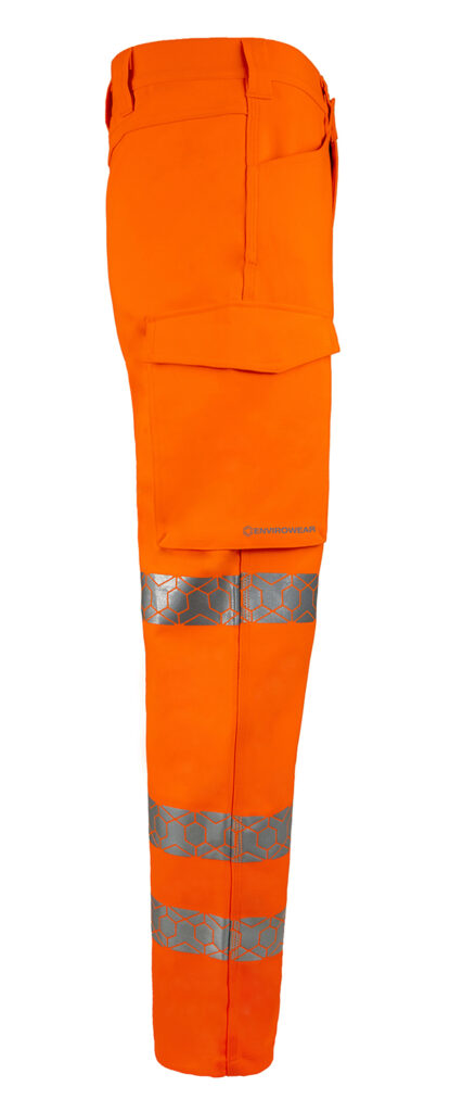 Beeswift ENVIROWEAR Recyclable Hi Vis Trousers Orange Side