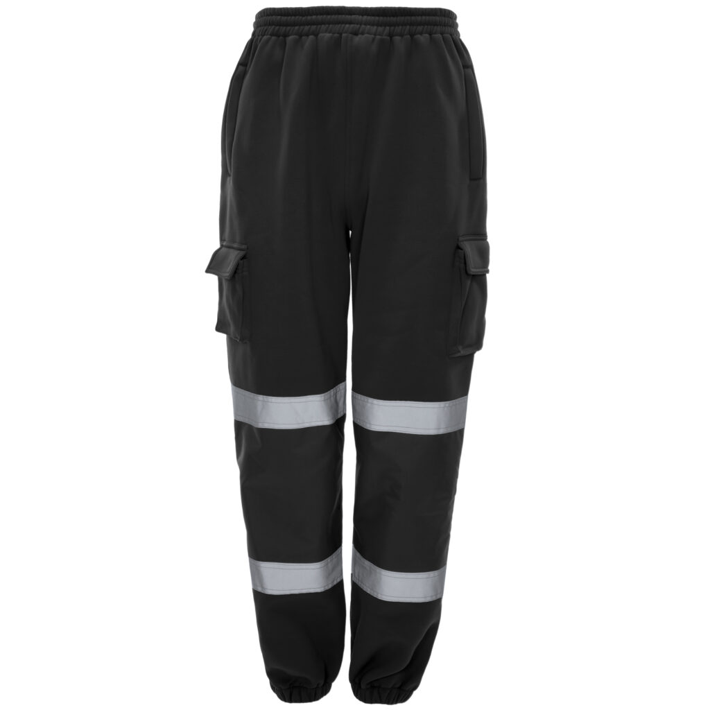 Supertouch Hi Vis Jogging Bottoms Black