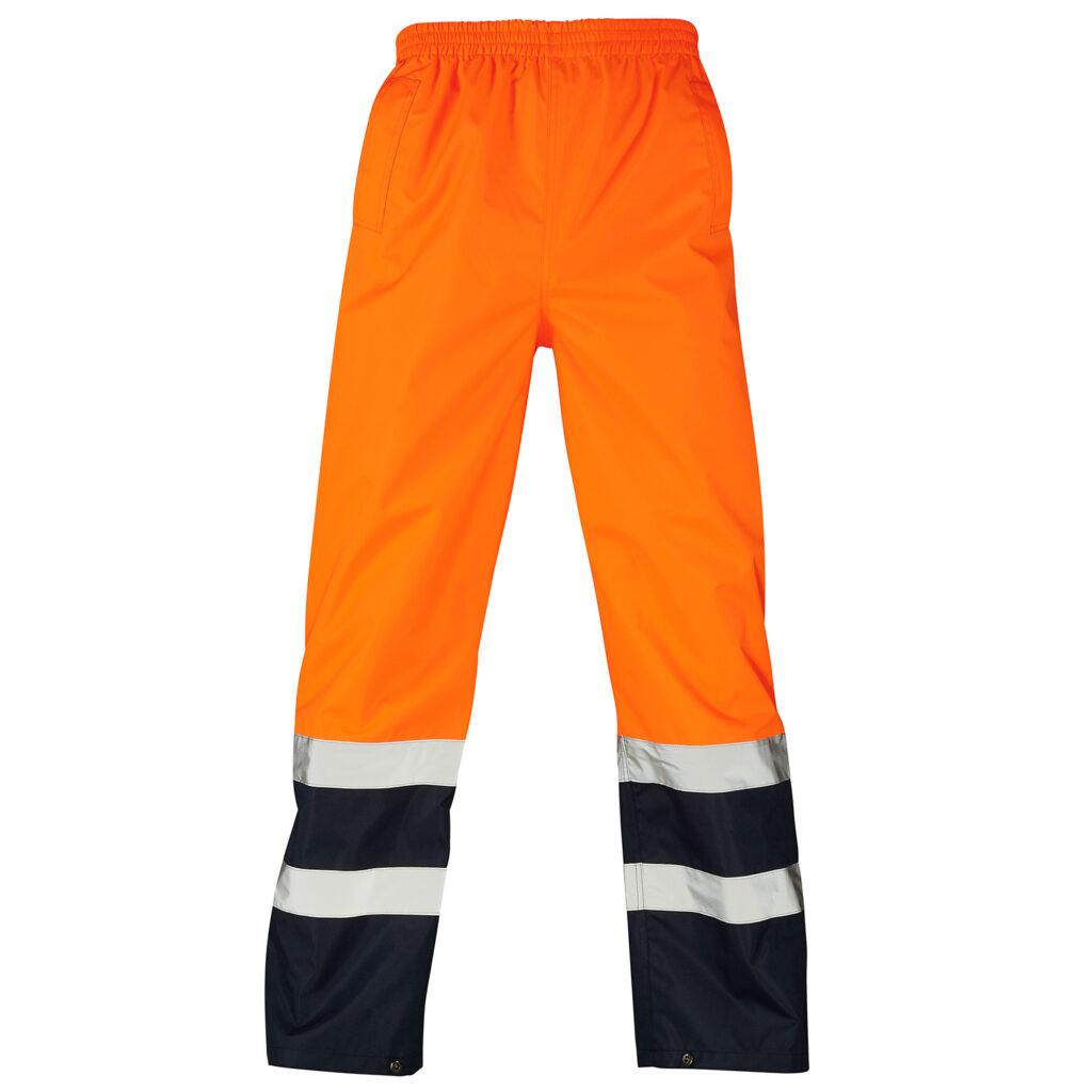 Supertouch Hi Vis Orange 2 Tone Overtrousers Orange and Navy