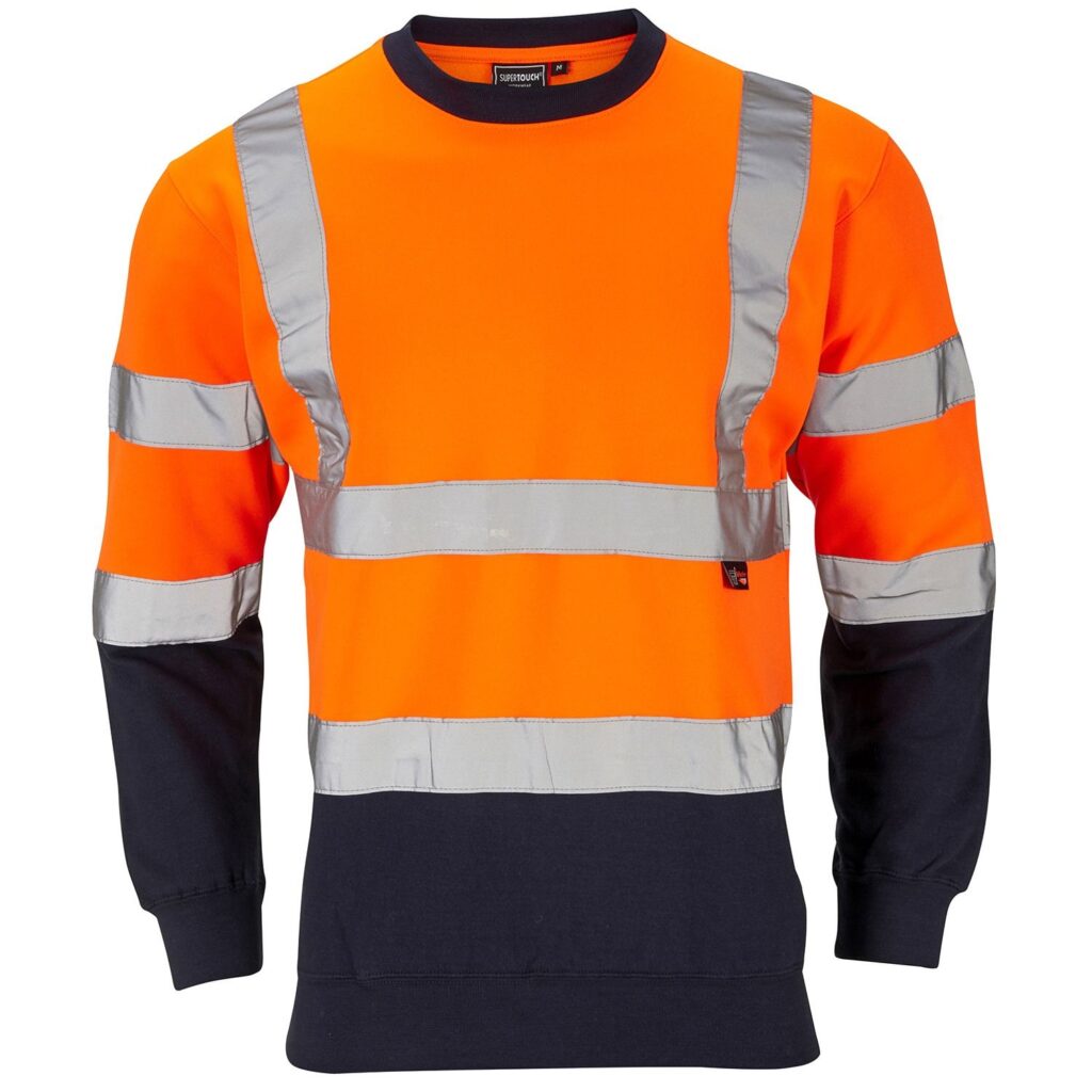 Supertouch Hi-Vis 2 Tone Orange Sweatshirt Orange Front