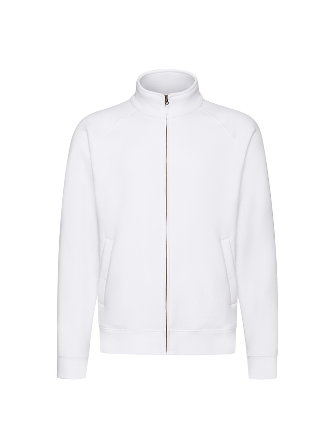 Fruit and Loom Full Zip Sweatshirt White Front
