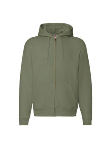 Fruit and Loom Full Zip Hoodie Green Front
