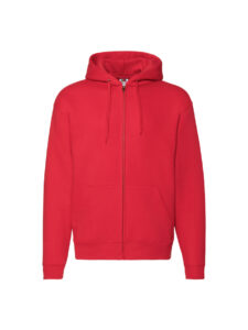Fruit and Loom Full Zip Hoodie Red Front