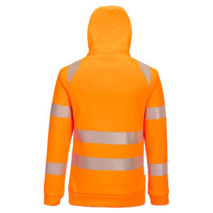 Portwest DX482 DX4 Hi-Vis 1/4 Zip Hoodie Orange Rear