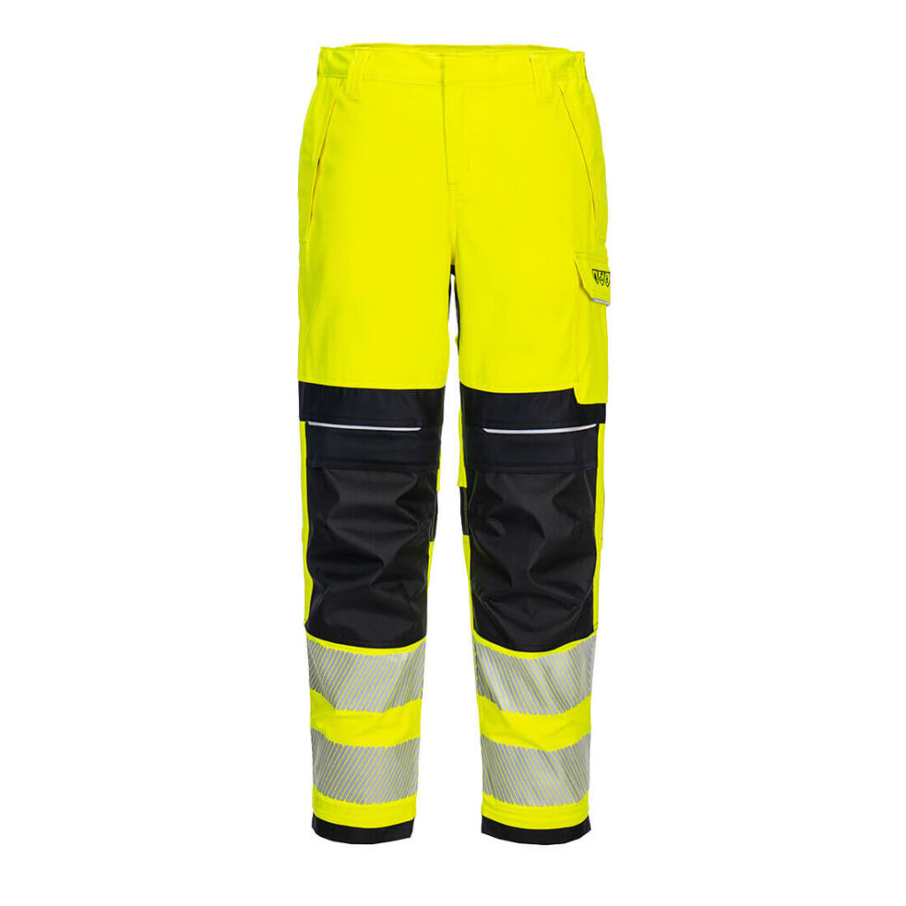 Portwest FR409 PW3 FR Hi-Vis Women's Work Trousers Yellow Front