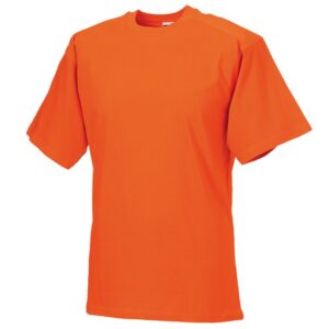 J010M Russell Heavy Duty T-shirt Orange Front