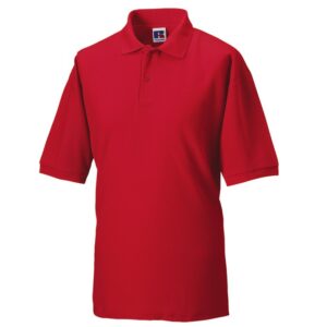 J539M Russell Mens Classic Polycotton Polo Red Front