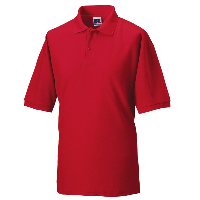 J539M Russell Mens Classic Polycotton Polo Red Front