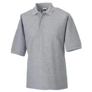 J539M Russell Mens Classic Polycotton Polo Grey Front