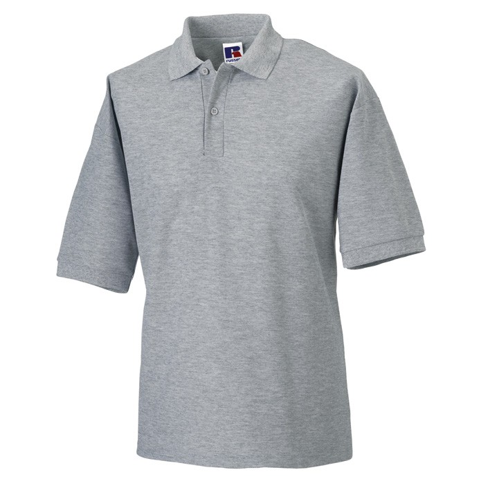 J539M Russell Mens Classic Polycotton Polo Grey Front