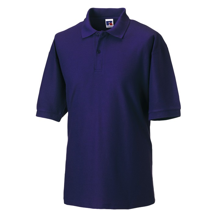 J539M Russell Mens Classic Polycotton Polo Purple Front