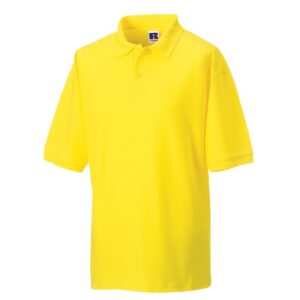 J539M Russell Mens Classic Polycotton Polo Yellow Front