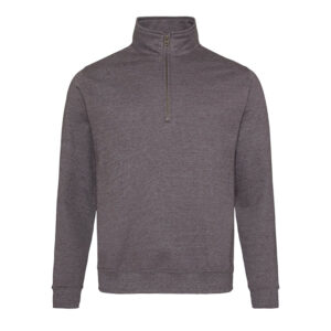 JH046X Awdis Sophomore ¼ Zip Sweatshirt Grey Front