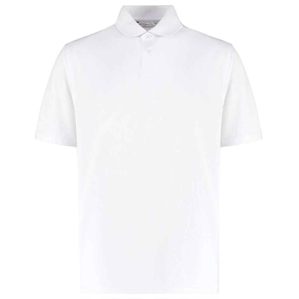 KK444M Kustom Kit Regular Fit Cooltex Plus Pique Polo White Front