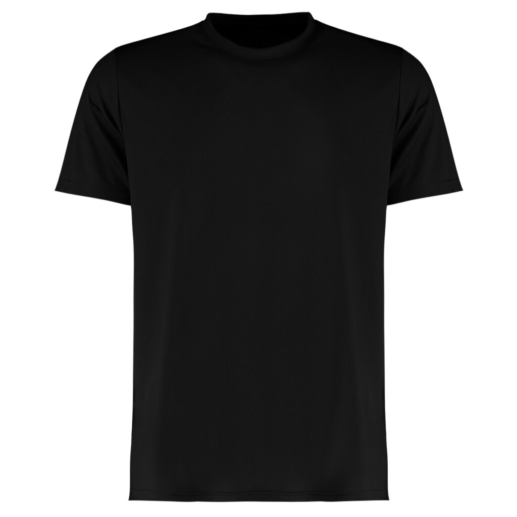 KK555M Kustom Kit Regular Fit Cooltex Plus Wicking Tee Black Front