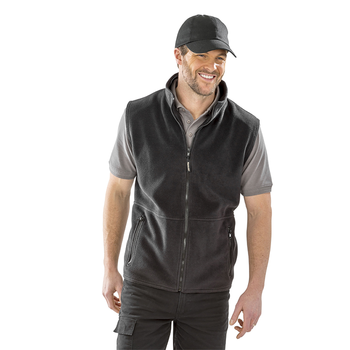 R037X Result Polartherm Fleece Bodywarmer Black Front Model