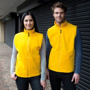 R037X Result Polartherm Fleece Bodywarmer Yellow Front Model