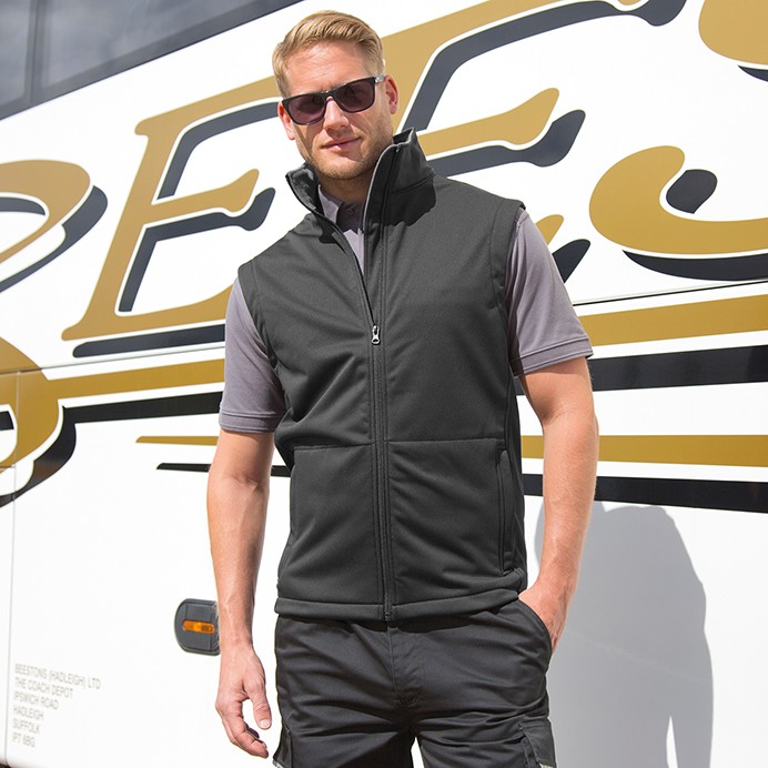Result Core R214X Softshell Bodywarmer Black Front model