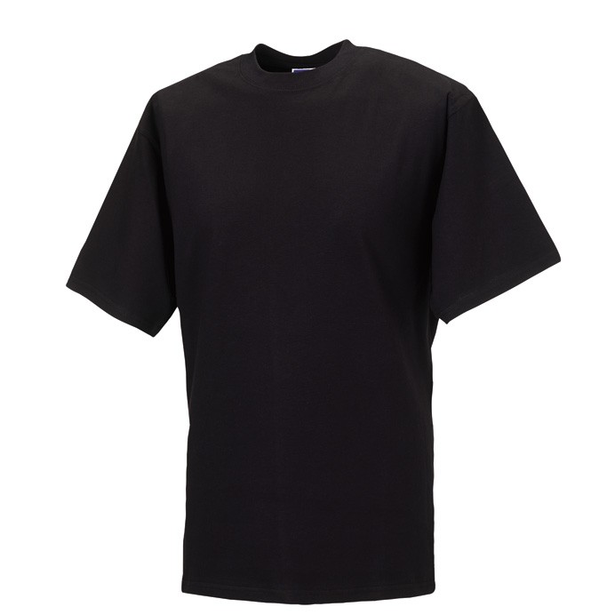 Russell 180M Classic T Shirt Black Front