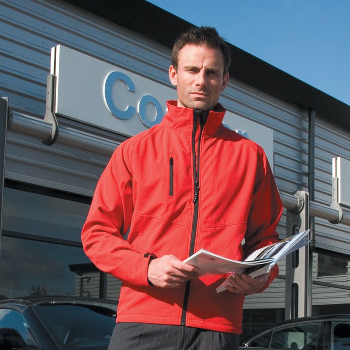 R128M Result Base Layer Softshell Jacket Red Front