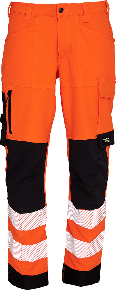 ELKA Visible Xtreme Recycled Waist Trousers - 282404R - Hi Vis Orange - Front