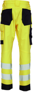 ELKA 282404R Visible Xtreme Recycled Waist Trousers - Hi Vis Yellow - Rear
