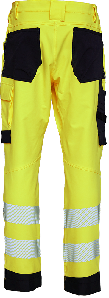 ELKA 282404R Visible Xtreme Recycled Waist Trousers - Hi Vis Yellow - Rear