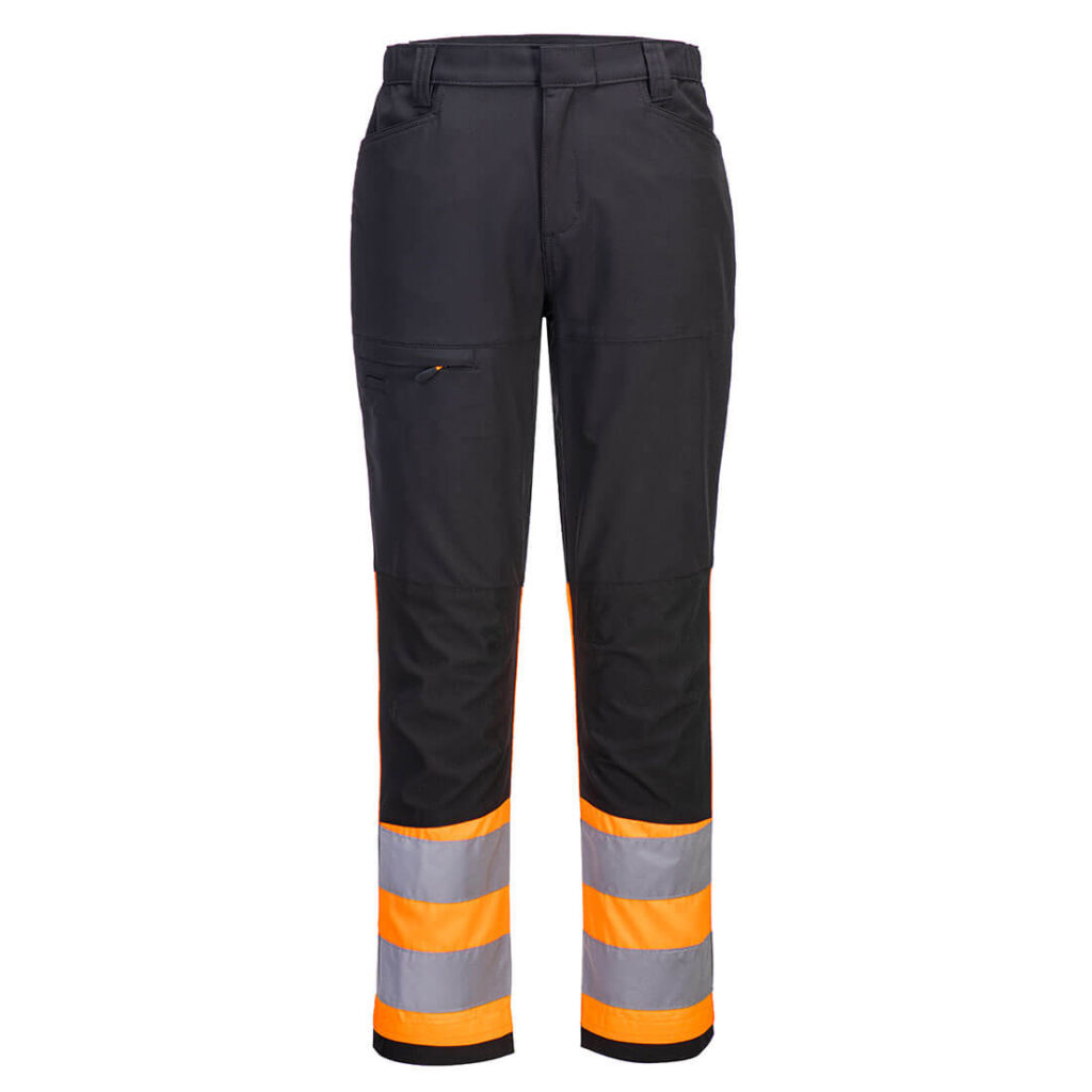 Portwest CD888 WX2 Eco Hi-Vis Class 1 Service Trousers - Orange and Black
