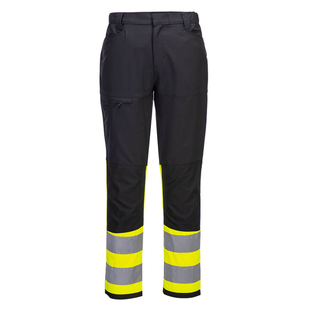 Portwest CD888 WX2 Eco Hi-Vis Class 1 Service Trousers - Yellow and Black