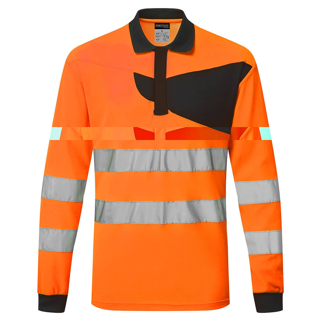 Portwest PW220 PW2 Hi Vis Long Sleeved Polo Shirt - Orange