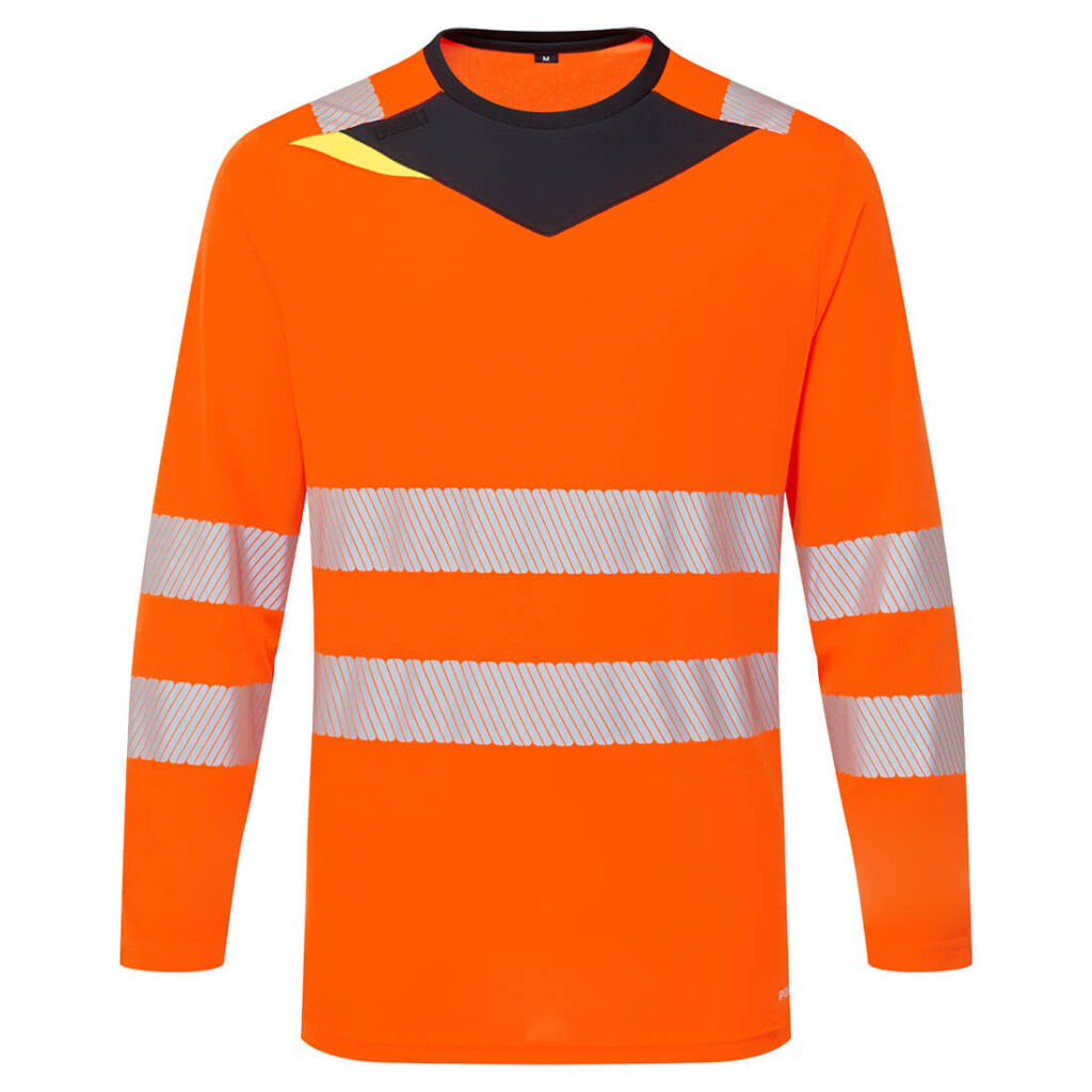 Portwest DX416 DX4 Hi-Vis T-Shirt Long Sleeve - Orange