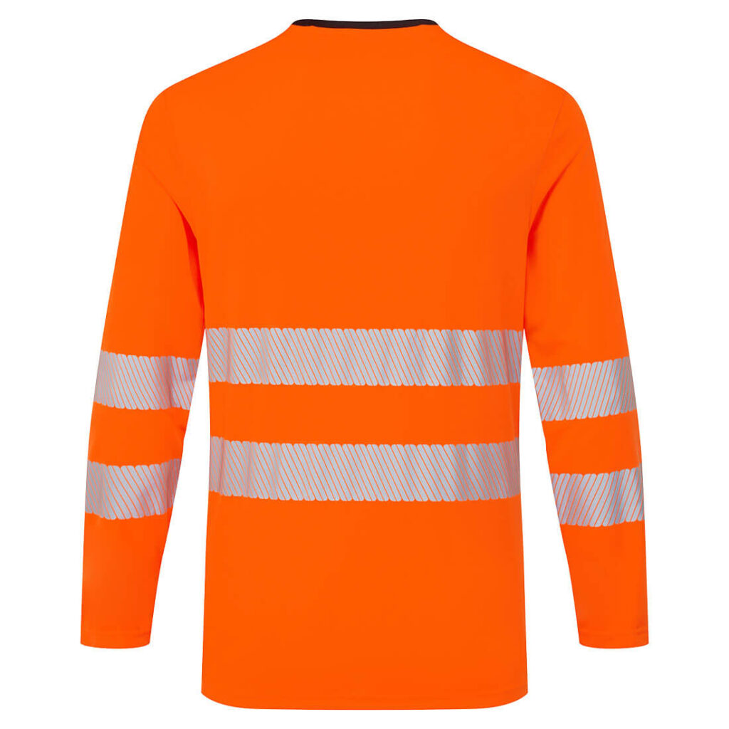 Portwest DX416 DX4 Hi-Vis T-Shirt Long Sleeve - Orange rear