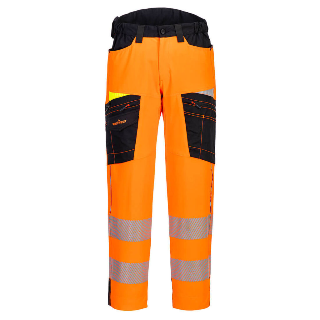 Portwest DX453 DX4 Hi-Vis Service Trousers - Orange Front
