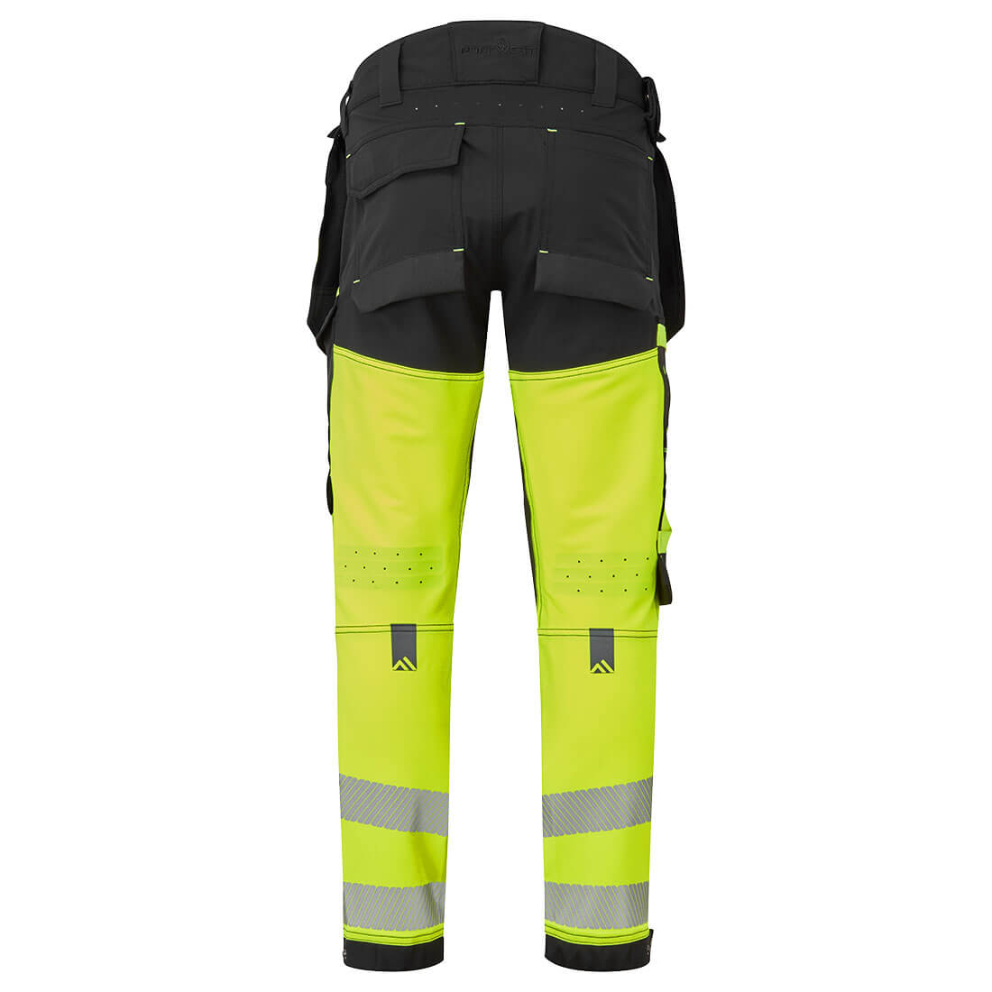 Portwest EV442 EV4 Hi-Vis Stretch Detachable Holster Class 1 Trousers - Black and Yellow - Rear