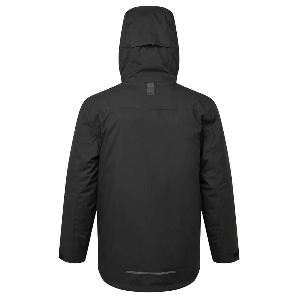 Portwest EV461 EV4 Winter Parka - Black with Green Hood inside - Rear