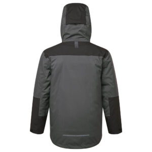 Portwest EV461 EV4 Winter Parka - Grey with Orange Hood inside - Rear