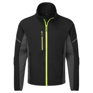 Portwest EV475 EV4 Stretch Work Jacket - Black with Yellow Zip - Front