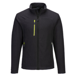 Portwest EV480 EV4 Textured Fleece - Black with Yellow Zip - Front