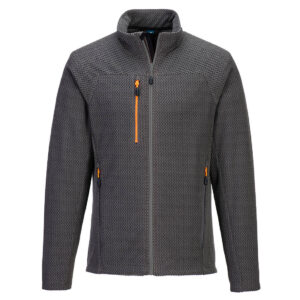 Portwest EV480 EV4 Textured Fleece - Grey with a Orange zip - Front